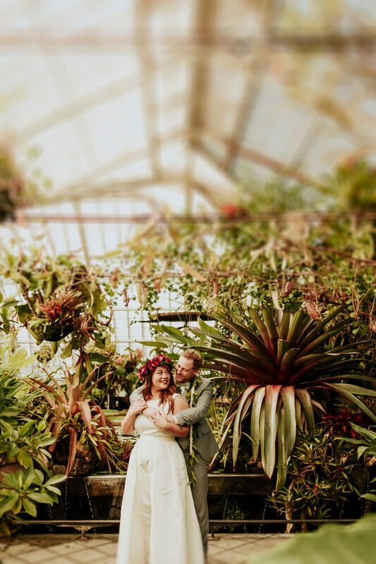 Tropical Greenhouse SF Conservatory of Flowers Wedding | San Francisco Wedding Photographer