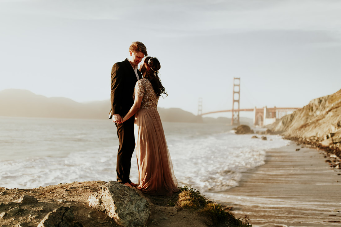 San Francisco Coast Beach Golden Gate Bridge Engagement Photography | Bay Area Wedding Photographer