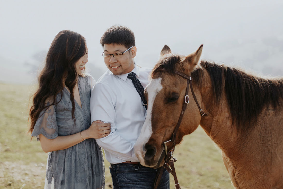 Horse Couples Engagement Photography