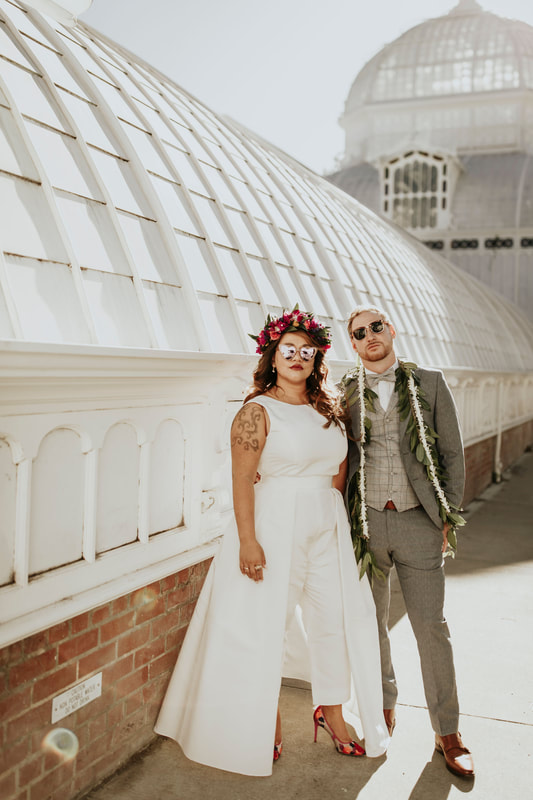 Tropical Greenhouse SF Conservatory of Flowers Wedding | San Francisco Wedding Photographer